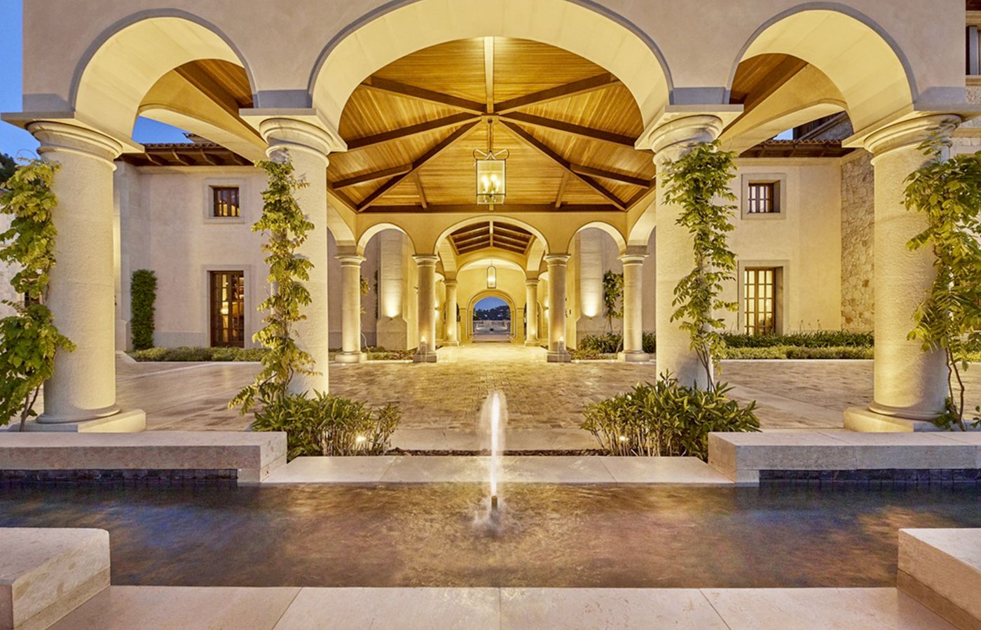 Entrance of luxury Grand Hotel Village in Mallorca