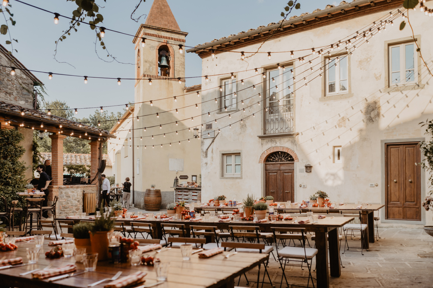 Market style event for birthday party in Tuscany