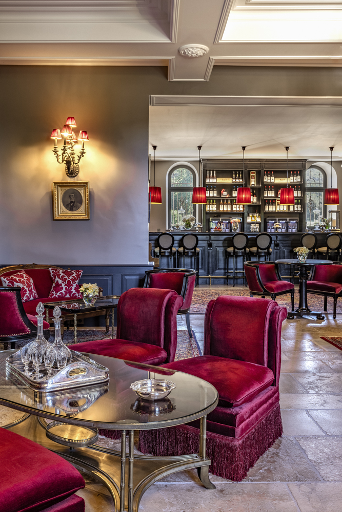 Bar room of luxury castle in Provence France