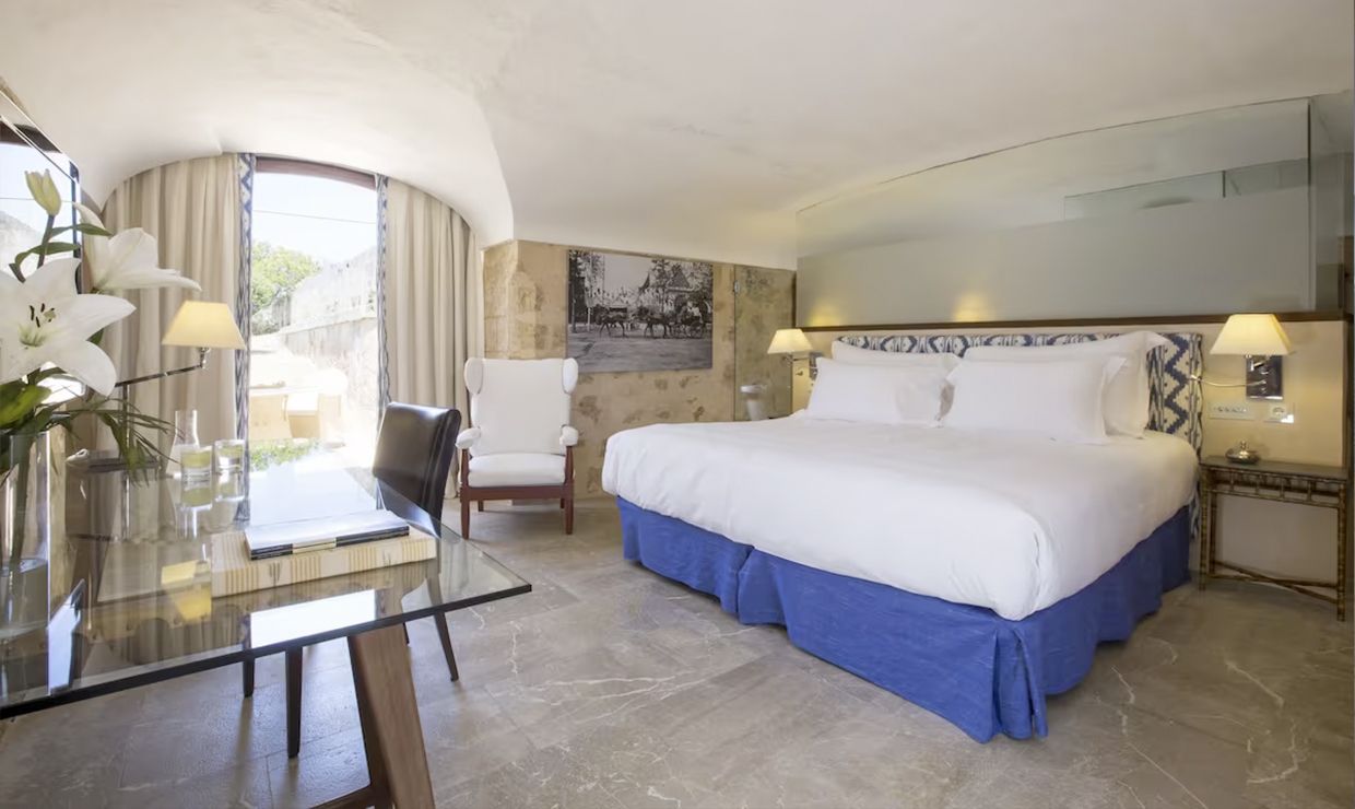 Bedroom of Cap Rocat luxury wedding boutique hotel in Mallorca
