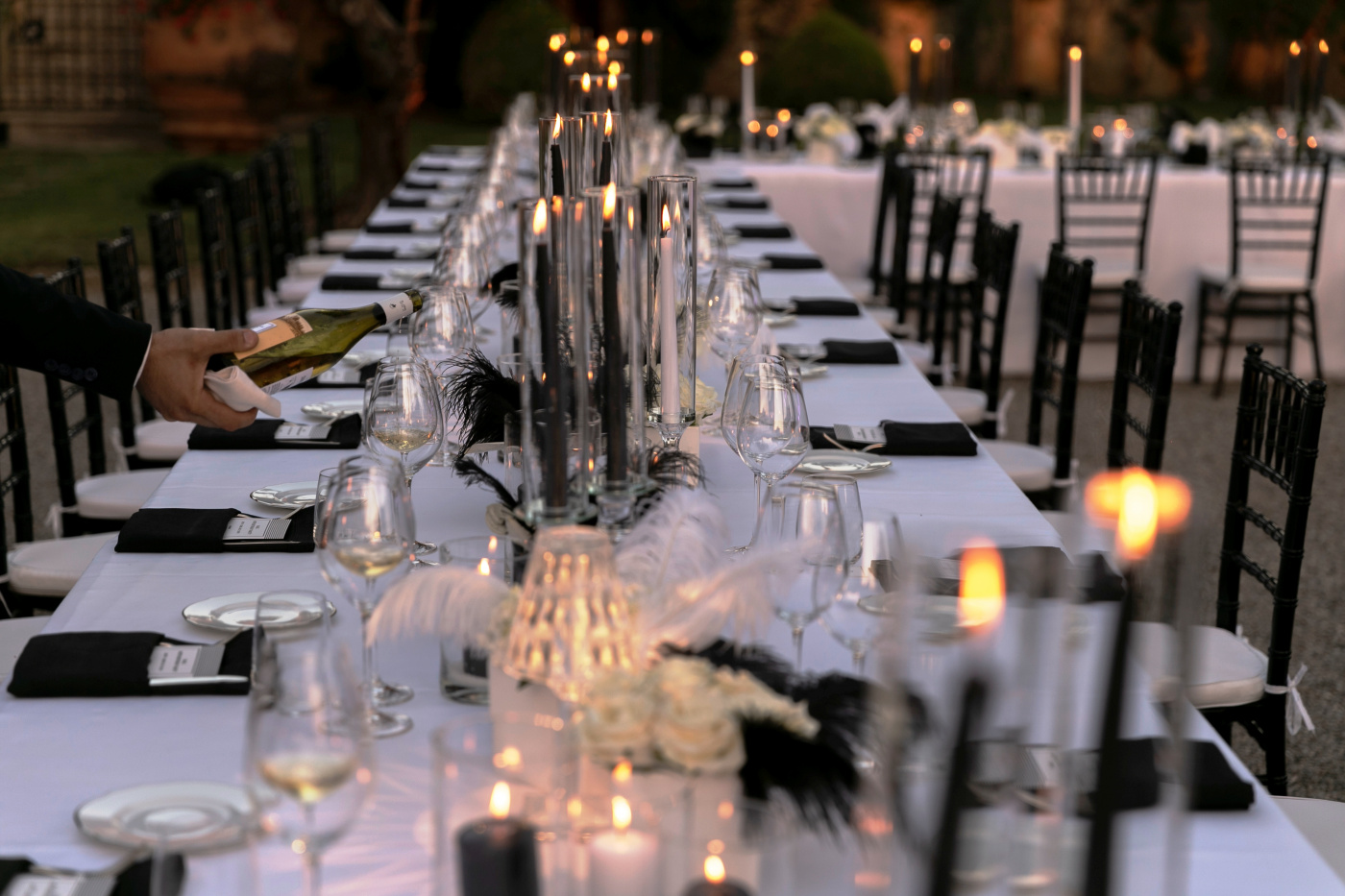 Black and white theme for a destination birthday