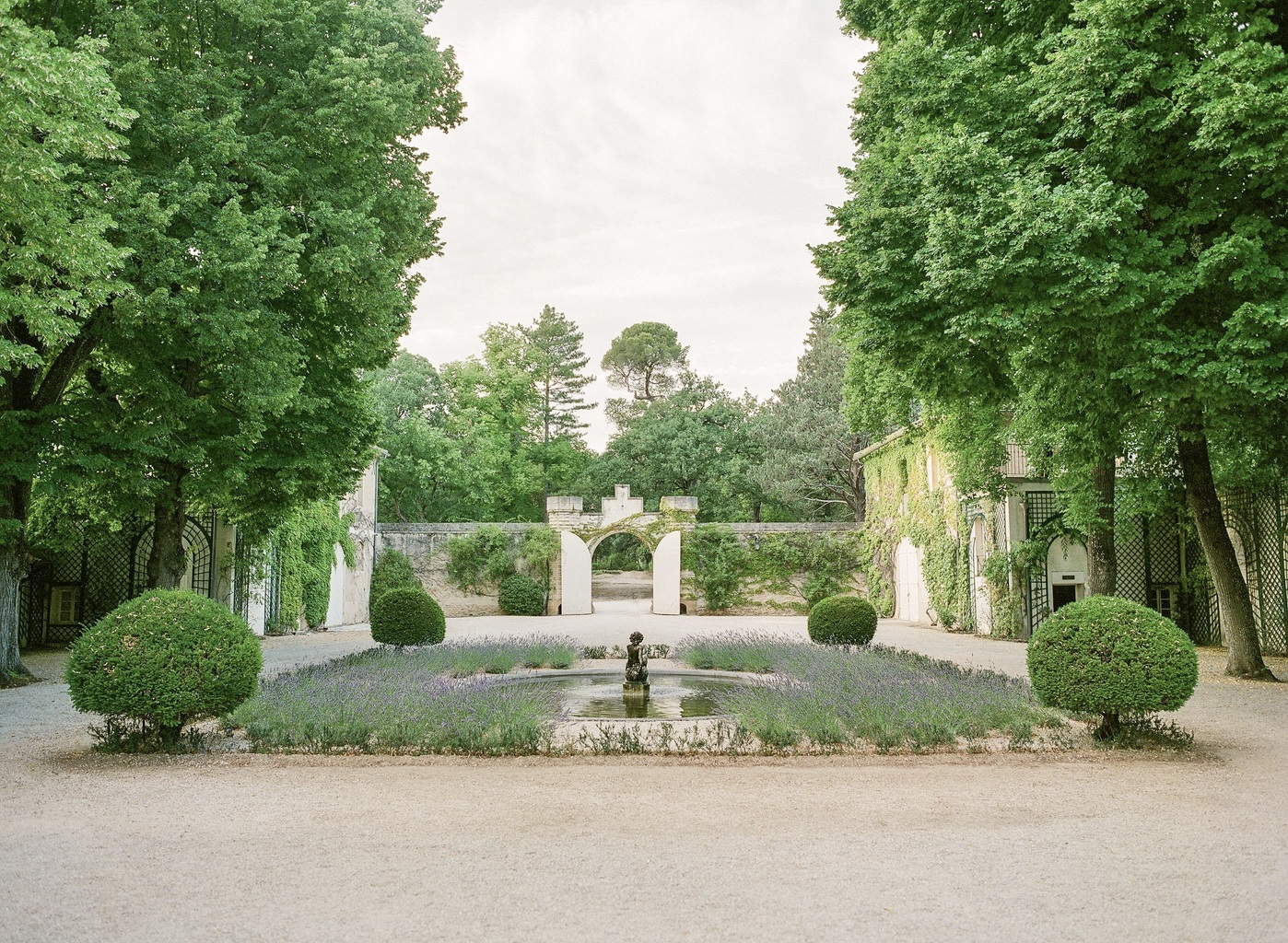 Entrance of luxury chateau for weddings in France