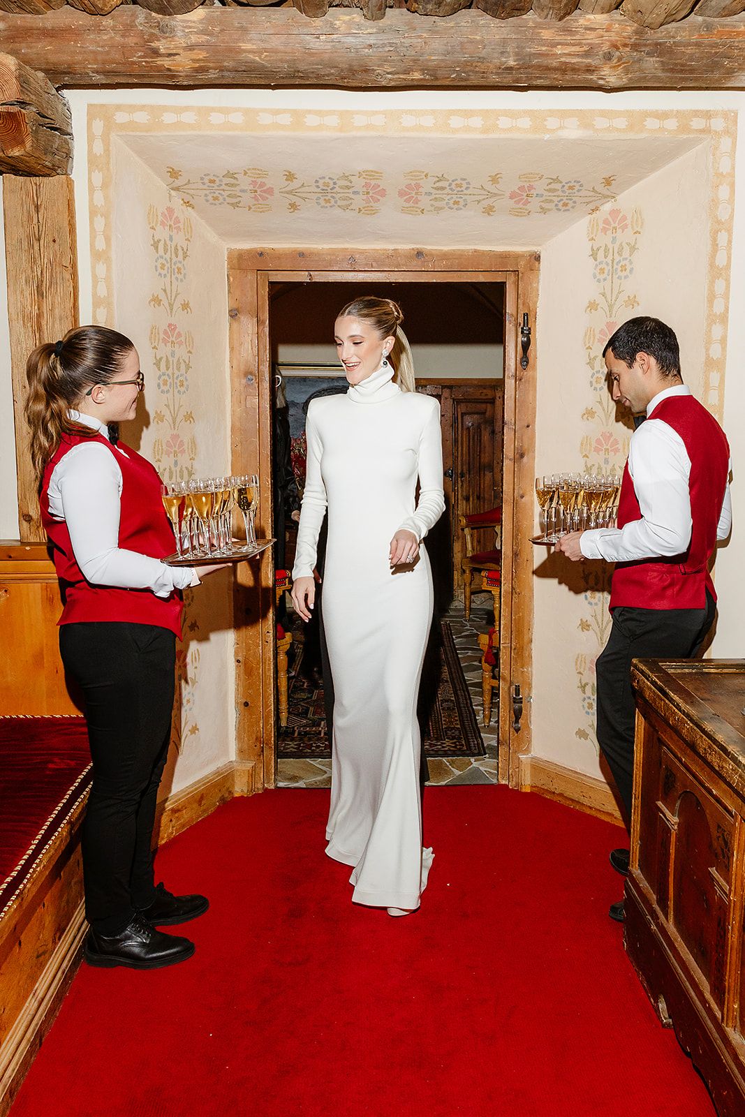 elegant bride in a white dress perfect for luxury weddings in Sankt Moritz