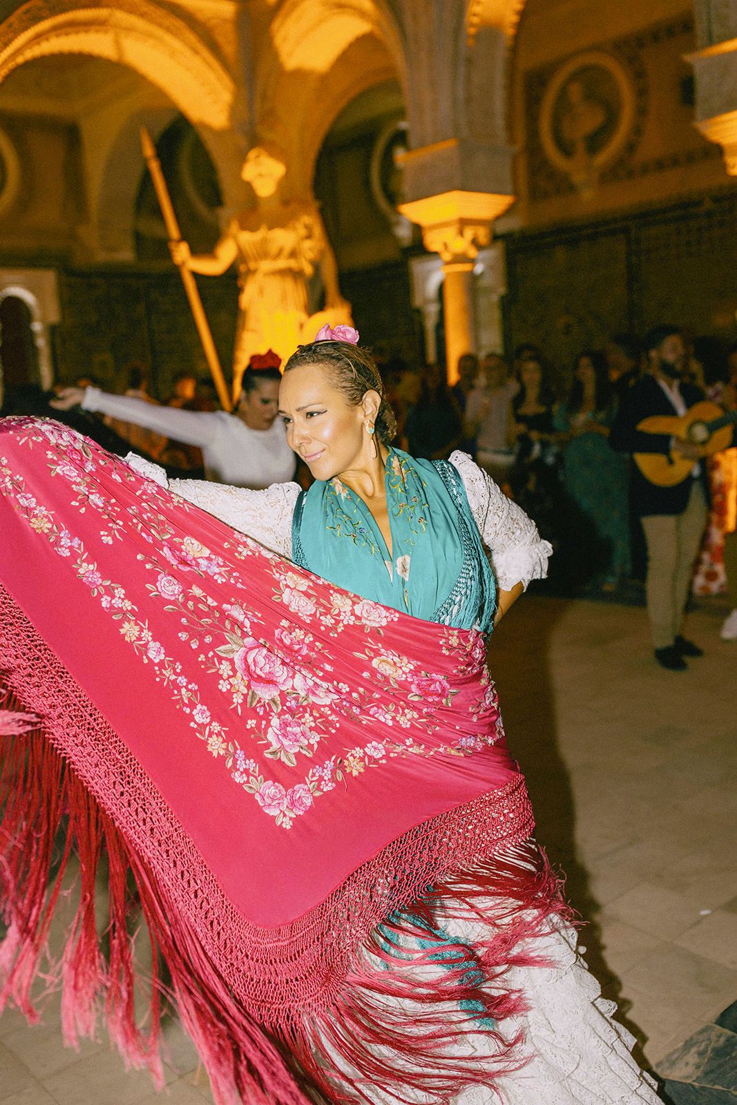 Flamenco dancer at Andalusian-Moorish party in Seville Spain