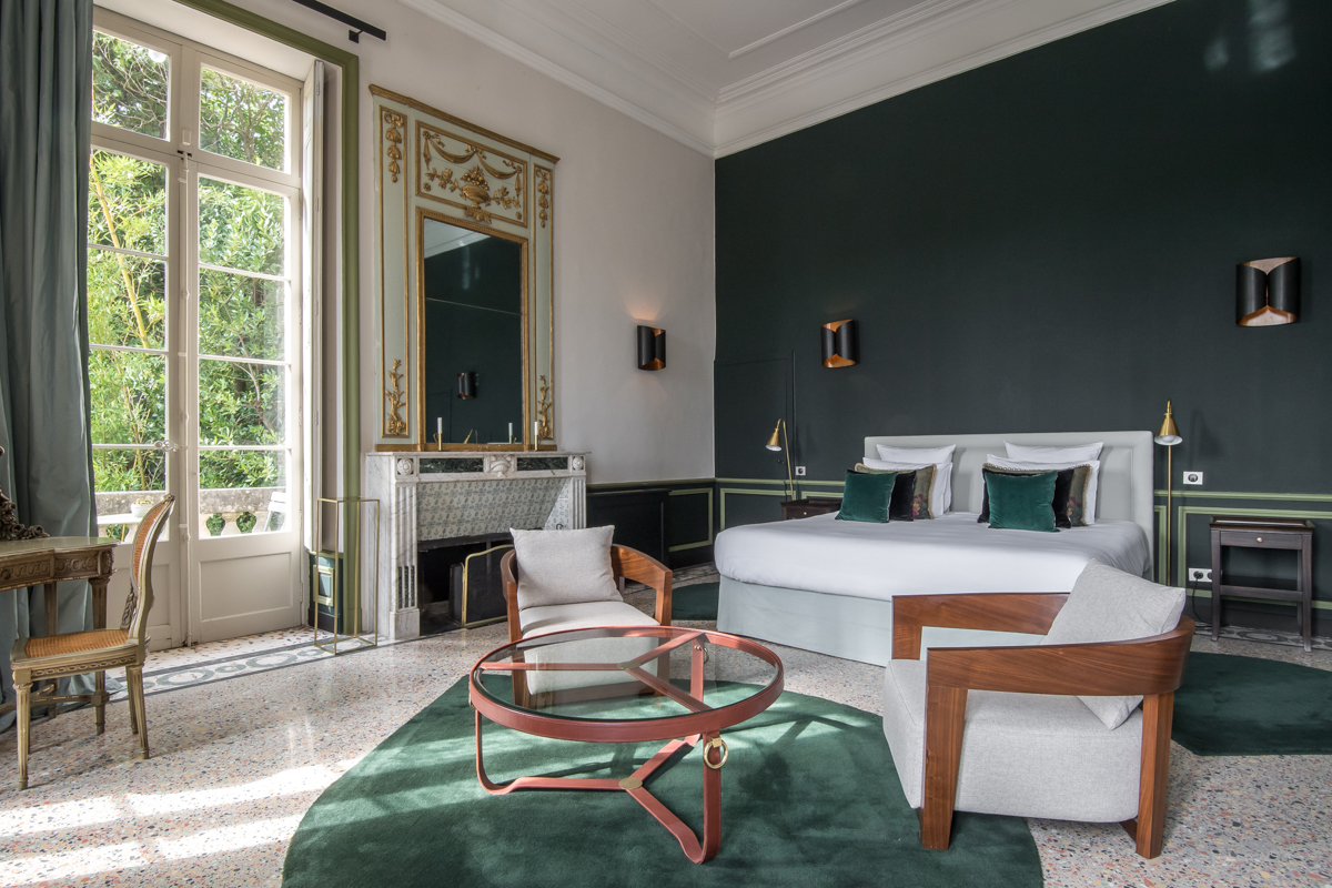 Green suite of luxury wedding chateau in France