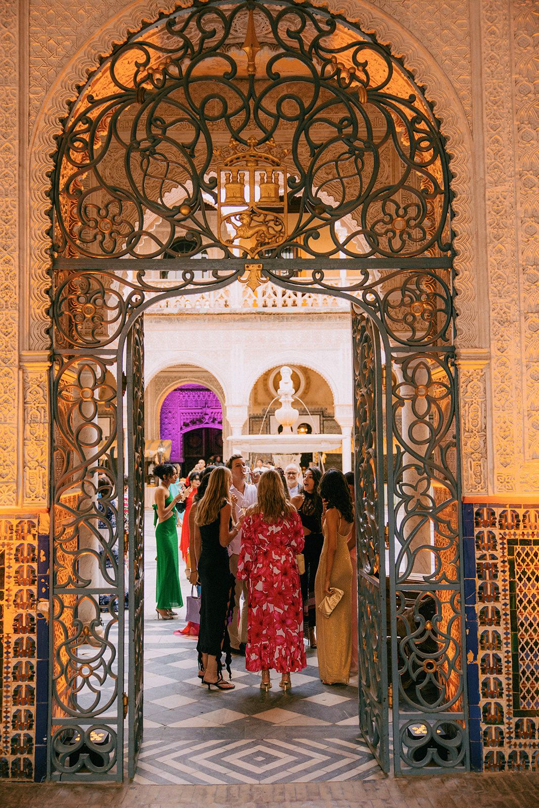 Guests at Andalusian-Moorish party in Seville Spain