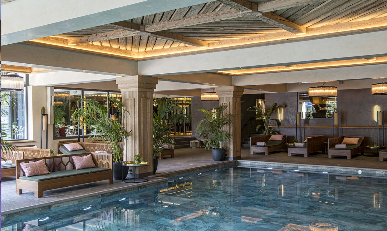 Indoor pool at luxury wedding resort in Gstaad