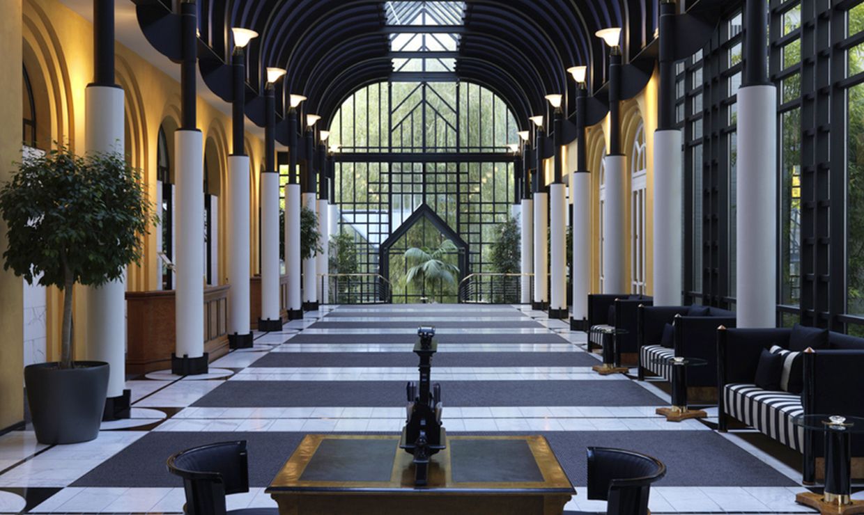 Lobby at the luxury wedding venue in Interlaken