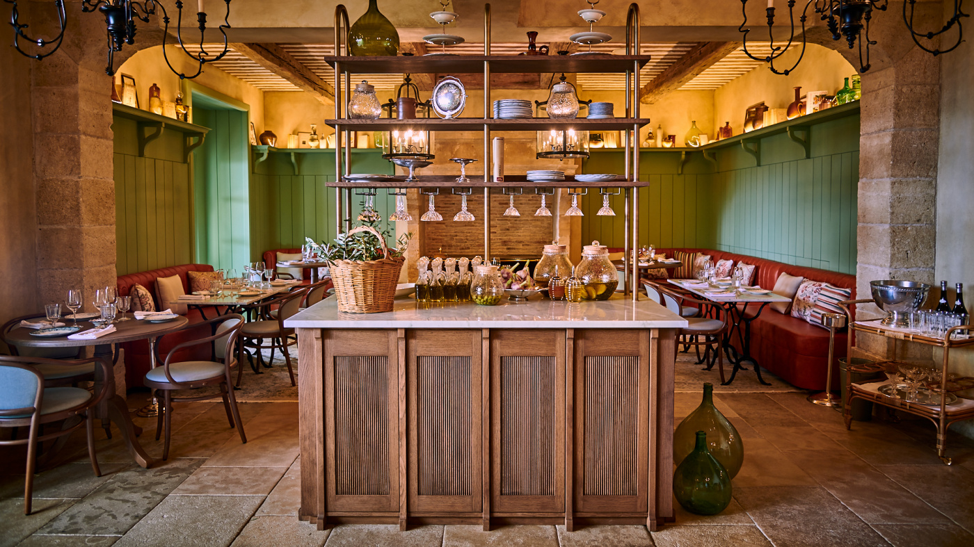 Restaurant bar counter of luxury villa in Provence