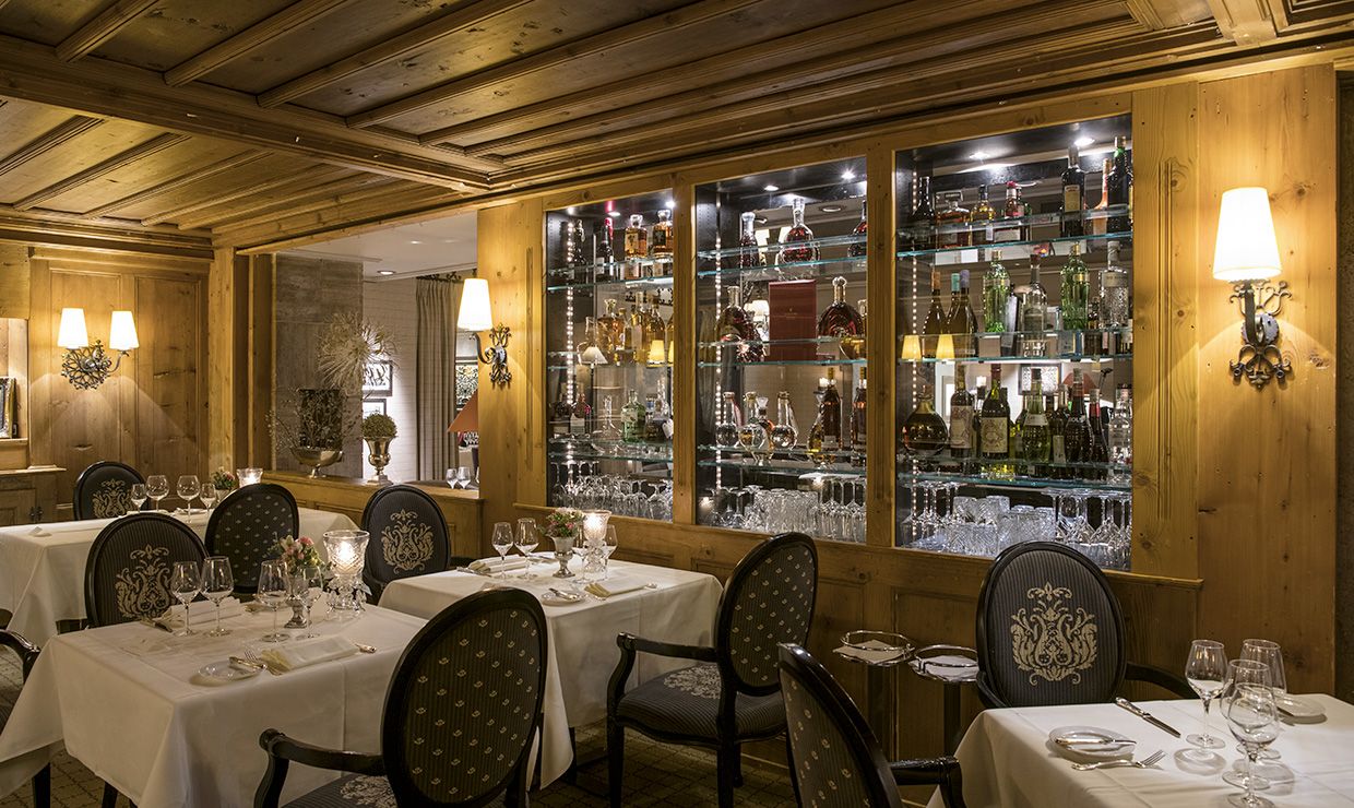 Restaurant at luxury wedding resort in Gstaad