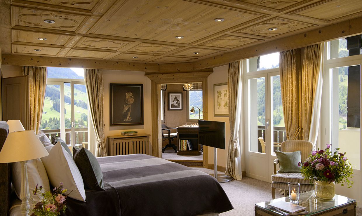 Room with a view at luxury wedding resort in Gstaad
