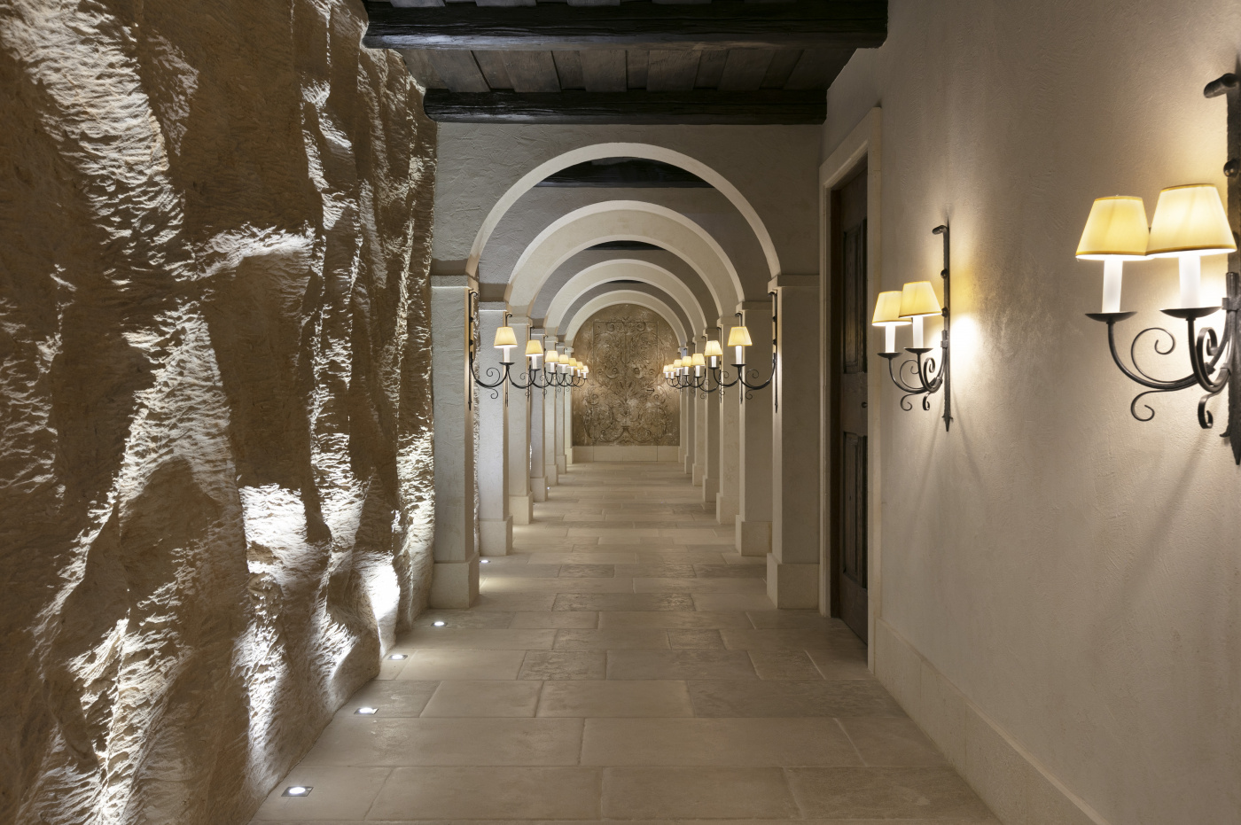 Spa corridor of luxury villa in France for wedding