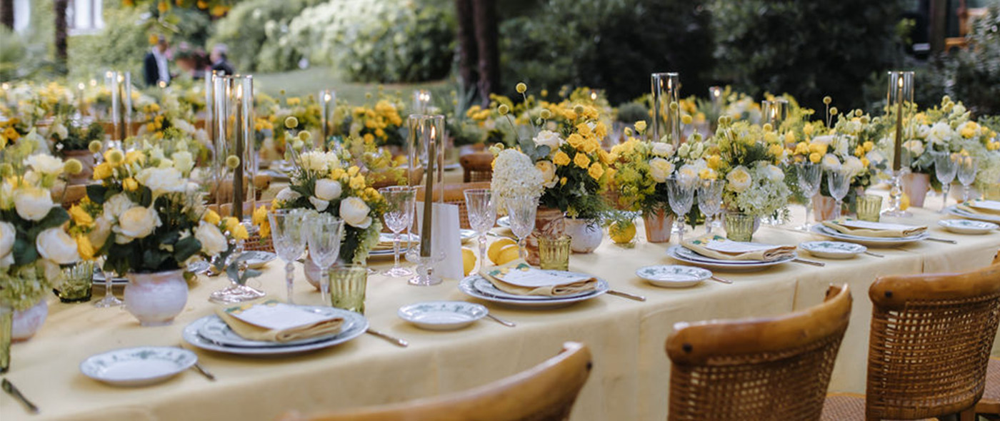 Table decor in the garden of Lake Garda