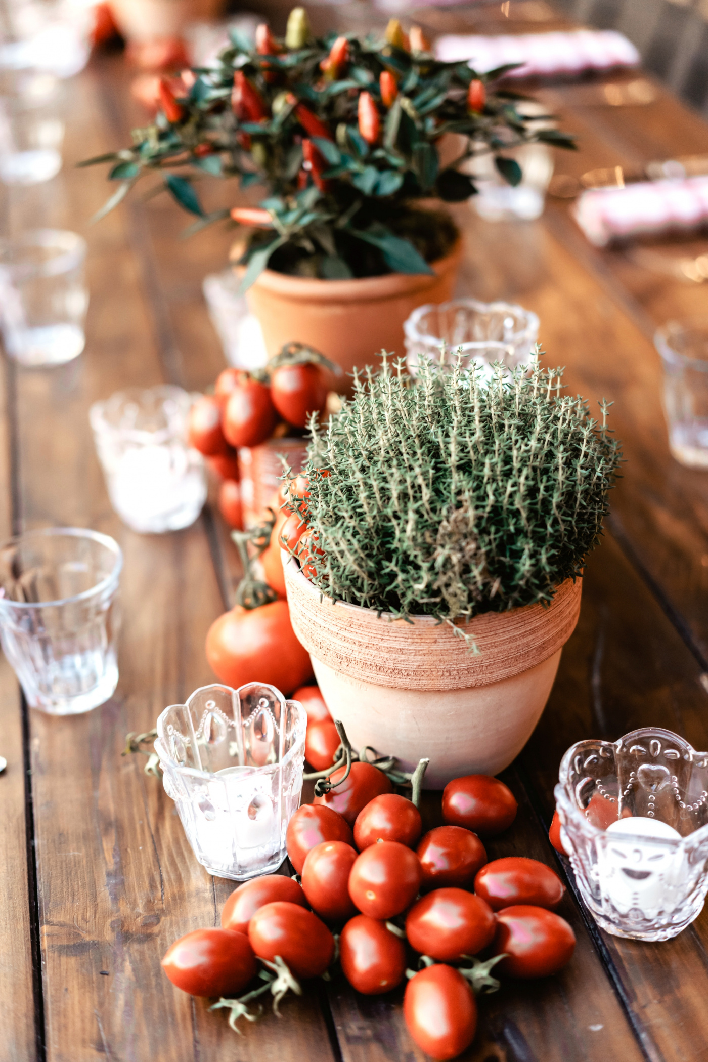 Tomatoes and herbs decors for birthday party