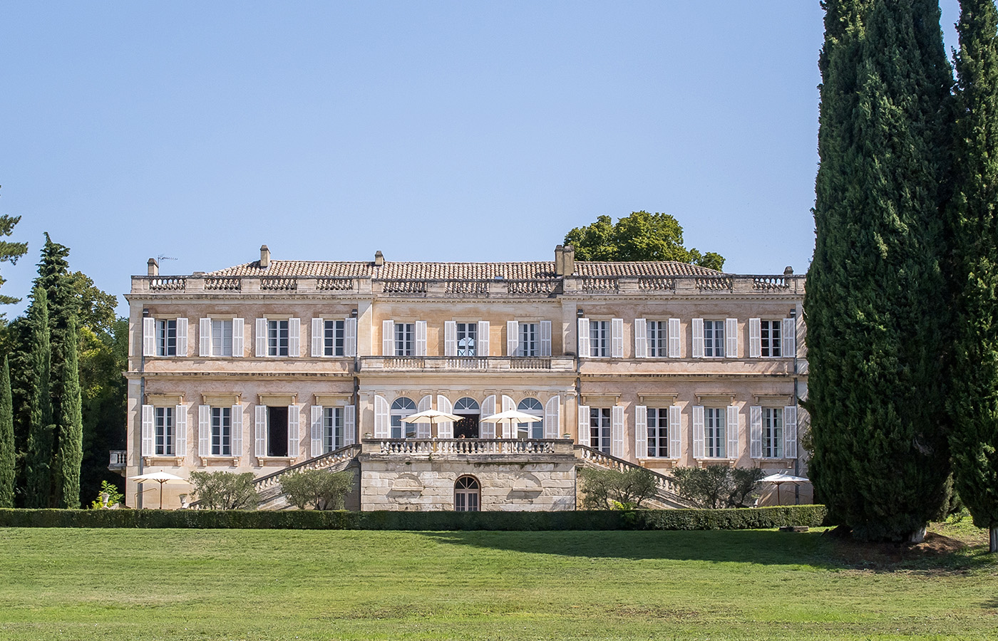 View of luxury chateau for weddings in France