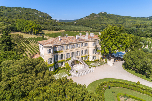 View of luxury private chateau d'Estoublon in Provence