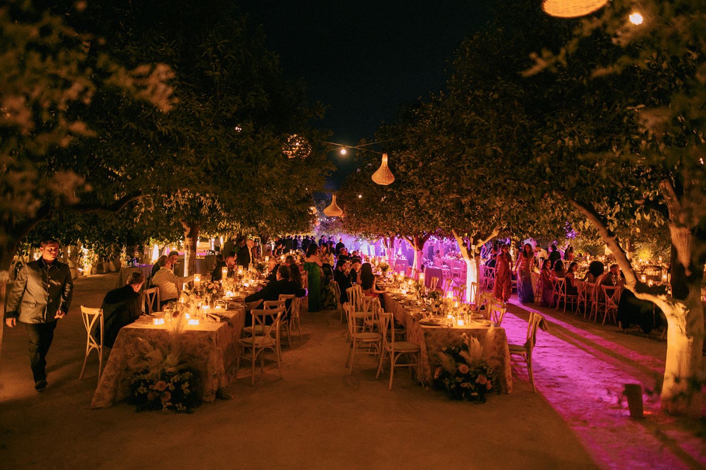 View of the tables and dance floor at the Lebanese wedding in Sevilla Spain