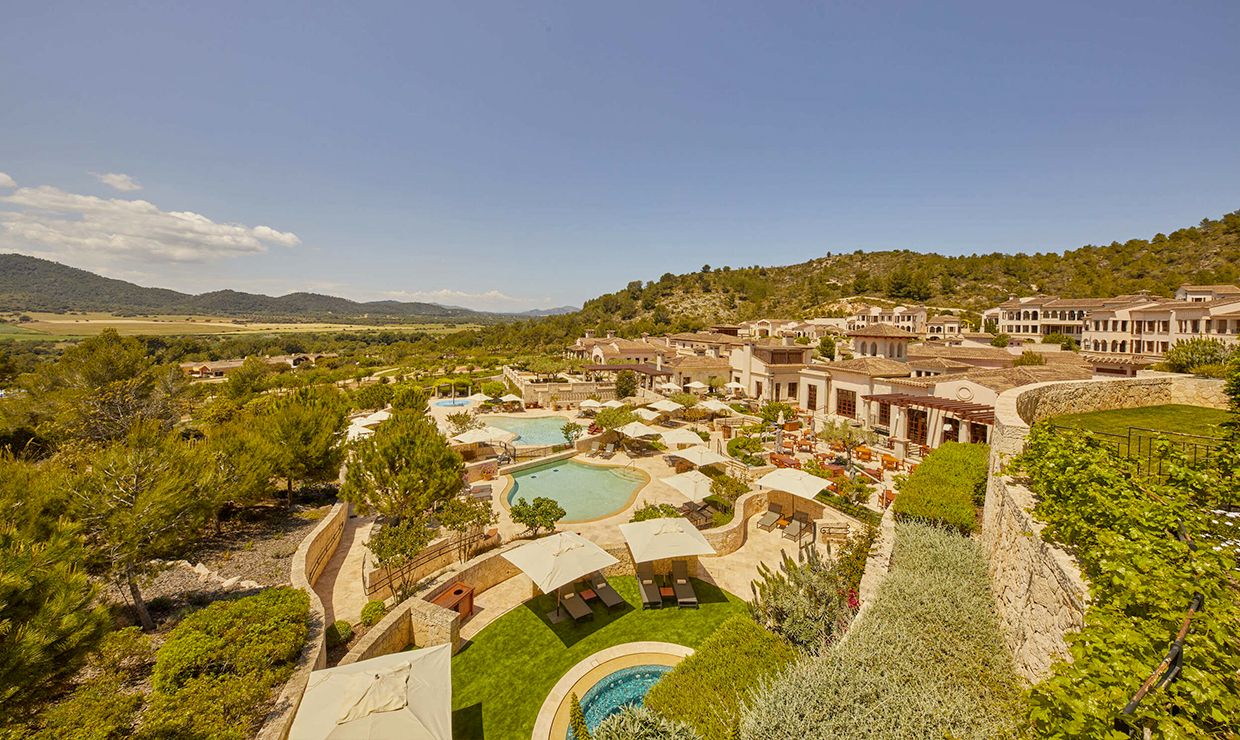 View of village at grand hotel for weddings in Mallorca